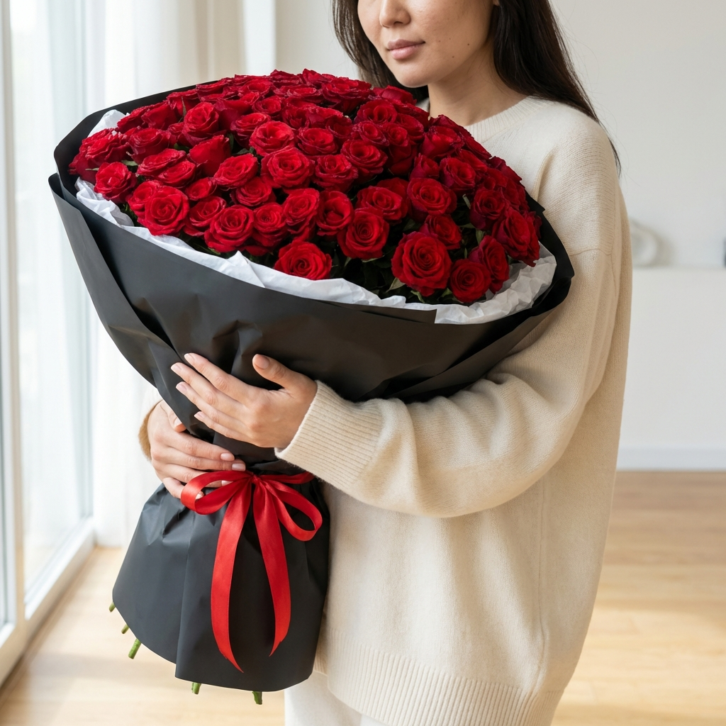 101 красная роза